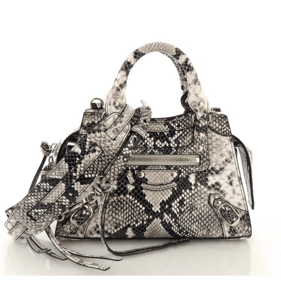 Balenciaga Handbags - Balenciaga Neo Classic City Mini Python Embossed Leather Bag